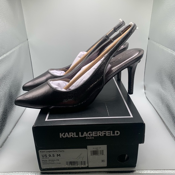 Karl Lagerfeld Shoes - NWB Karl Lagerfeld  Rosalyn Slingback Pump dark slate snake print 9.5 M EU 40.5